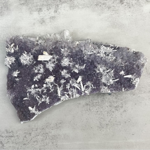 Amethyst Flower Plate With Calcite - Picture 8 of 17